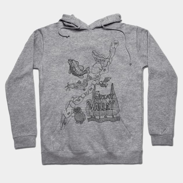 the Great Valley Map Hoodie by Ballyraven